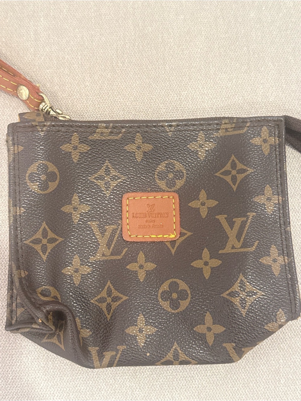 Louis Vuitton Monogram Canvas Wristlet in Brown and Tan - Picture 3 of 8